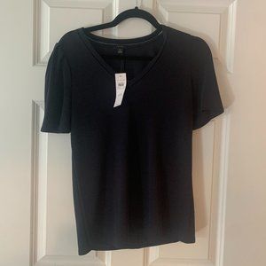 NWT Cutout Puff Sleeve V-Neck Tee - Ann Taylor